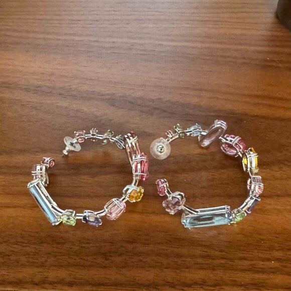 Swarovski Rhinestone Gema Hoop Earrings - Picture 7 of 8